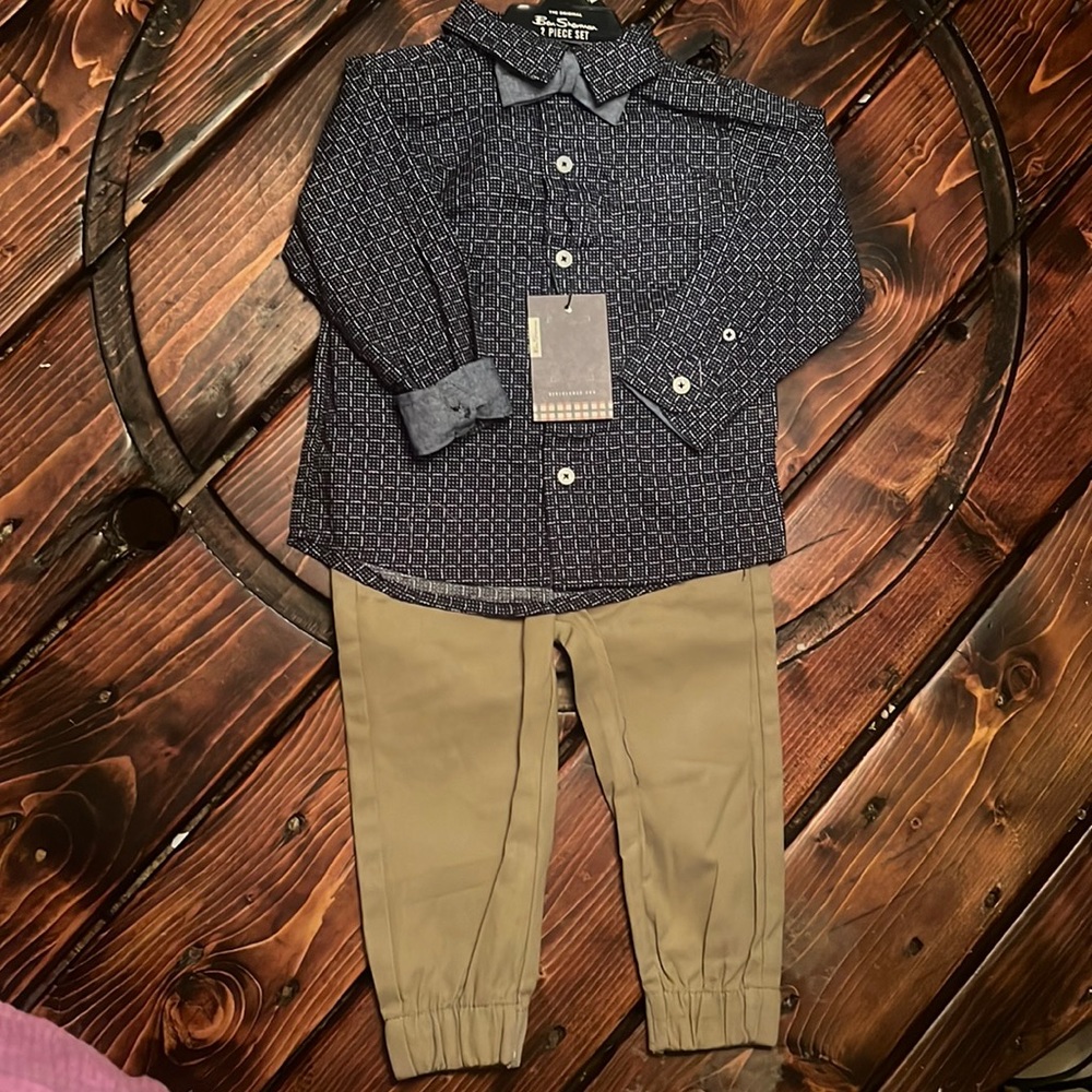 Ben Sherman 18m navy blue button up outfit